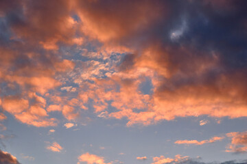beautiful red sky at sunset