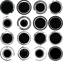 Grunge post Stamps Collection, Circles. Banners, Insignias , Logos, Icons, Labels and Badges Set . vector distress textures.blank shapes.