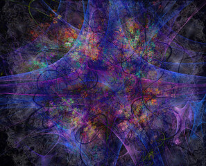 Abstract fractal spider web. Fractal patterns and shapes