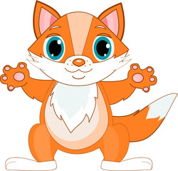 Cartoon fox vector illustration