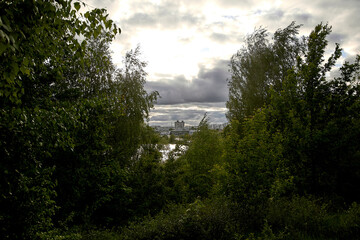 view of the city from the park on the hill