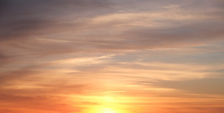 Beautiful sunset sky background for sky replacement