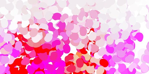 Light pink, yellow vector pattern with abstract shapes.