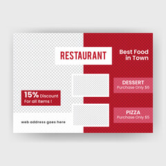 Horizontal Flyer template for restaurant.