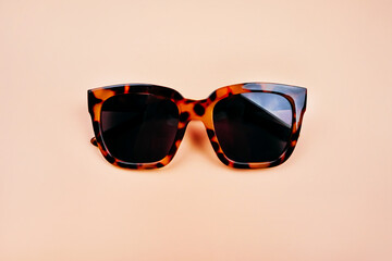 Summer fashion flatlay with sunglasses