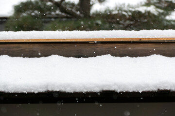 snow fall on the road
