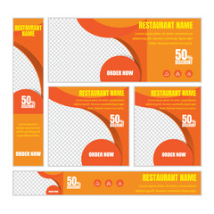  Food & Restuaruant Concept web Bannar set Design.