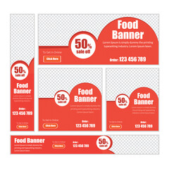  Food & Restuaruant Concept web Bannar set Design.