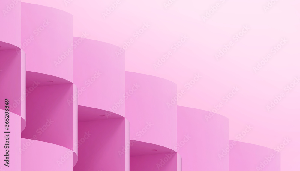 Poster modern creative pattern background shapes geometric and concept on purple background - 3d rendering