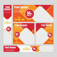  Food & Restuaruant Concept web Bannar set Design.