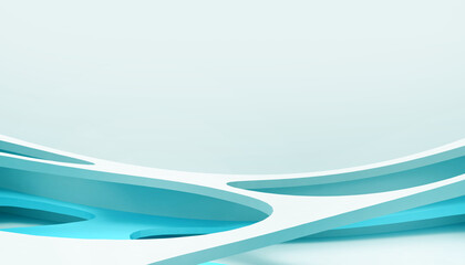 Technology Digital Curves Background and Connection Concept Creative idea Origami Paper Blue - 3d rendering