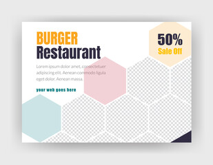 Horizontal Flyer template for restaurant.