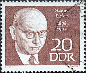 GERMANY, DDR - CIRCA 1968: a postage stamp from Germany, GDR showing a portrait of the Austrian...