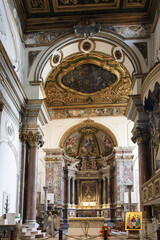 Fototapeta na wymiar August 2019 - Italy - Amalfi - Interior of the Cathedral of San Andrea - The most famous monument in Amalfi is certainly the Arab-Sicilian Cathedral