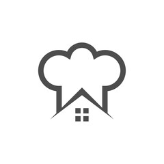 Chef Hat with Home Logo Design Template Vector, Icon Symbol, Creative Design Concepts