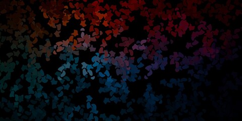 Dark blue, red vector backdrop with chaotic shapes.