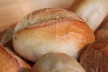 German wheat bun golden baked