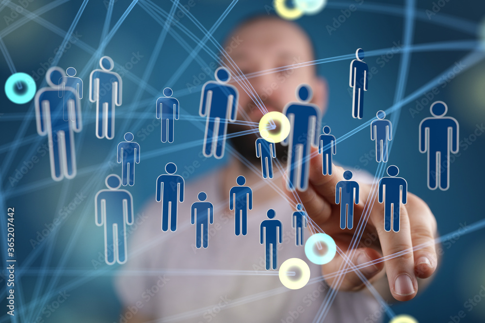 Aufkleber organization network team concept networking.