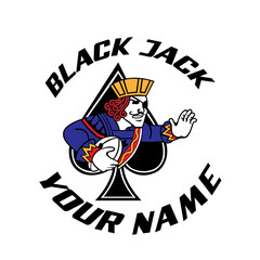 black jack casino logo vector. black jack illustration casino logo design
