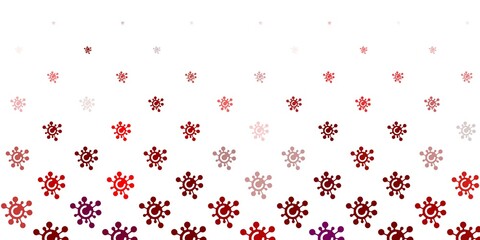 Light Pink, Red vector backdrop with virus symbols.