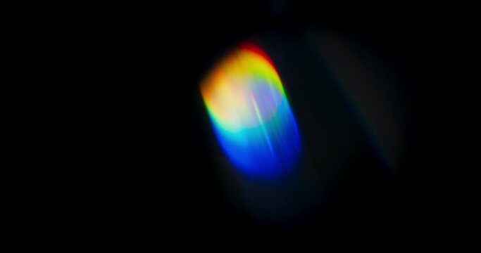 Rainbow Prism Light Flare Prism Rainbow Light Flares Overlay on Black Background