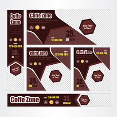 Food & Restuaruant Concept web Bannar set Design .	