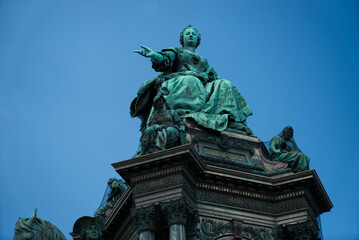 Fototapeta na wymiar Statue of Maria Theresa in Vienna, Austria, Europe at “Maria Theresien Platz”