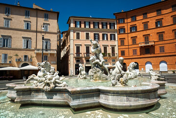 Navona square fountain “Piazza Navona” in Rome Italy