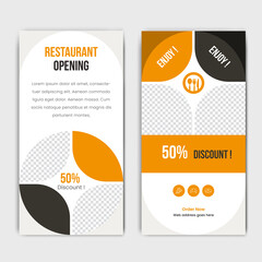 Vertical discount food banner for restaurant