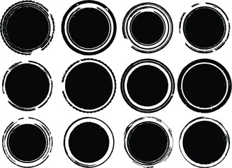 Grunge post Stamps Collection, Circles. Banners, Insignias , Logos, Icons, Labels and Badges Set . vector distress textures.blank shapes.