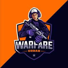 Warfare squad game esport logo