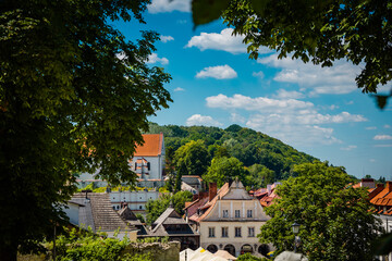 Nice town, Kazimierz Dolny seen between the trees.