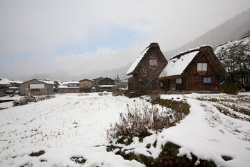 Shirakawa-go in winter season, UNESCO World Heritage Site, Japan