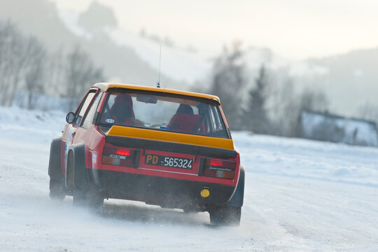 fiat 131 sport on an ice track