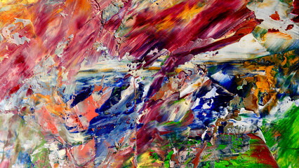 Colorful abstract background wallpaper. Modern motif visual art.  Mixtures of oil paint. Trendy...