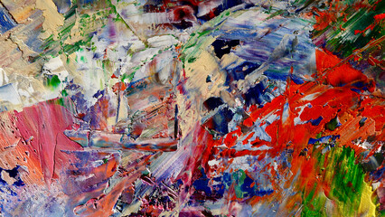 Colorful abstract background wallpaper. Modern motif visual art.  Mixtures of oil paint. Trendy...