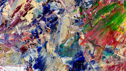 Colorful abstract background wallpaper. Modern motif visual art.  Mixtures of oil paint. Trendy...