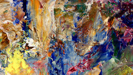 Colorful abstract background wallpaper. Modern motif visual art.  Mixtures of oil paint. Trendy...