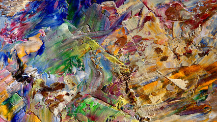 Colorful abstract background wallpaper. Modern motif visual art.  Mixtures of oil paint. Trendy...