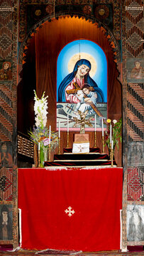 SEVAN, ARMENIA - JULY 17, 2014: Interior of the Sevanavank (Sevan Monastery), a monastic complex on a  shore of Lake Sevan in the Gegharkunik Province of Armenia