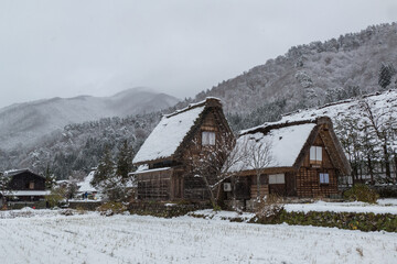 Shirakawa-go in winter season, UNESCO World Heritage Site, Japan