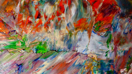 Colorful abstract background wallpaper. Modern motif visual art.  Mixtures of oil paint. Trendy...