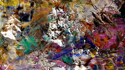 Colorful abstract background wallpaper. Modern motif visual art.  Mixtures of oil paint. Trendy...