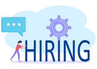 The company is recruiting new staff. hiring. Empty place in the office. Flat vector illustration.