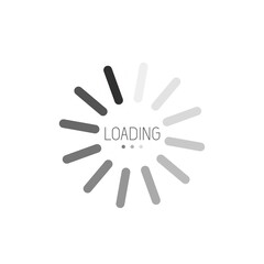 loading sign - vector loading progress - computer graphic symbol isolated