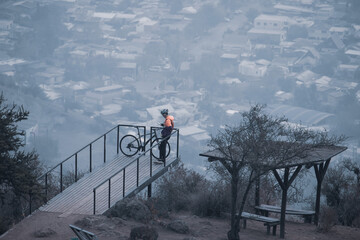 Cerro San Cristobal ubicado en el parque metropolitano De Santiago De Chile en Sur america 