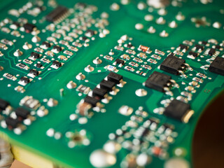 macro close-up of electronic control board