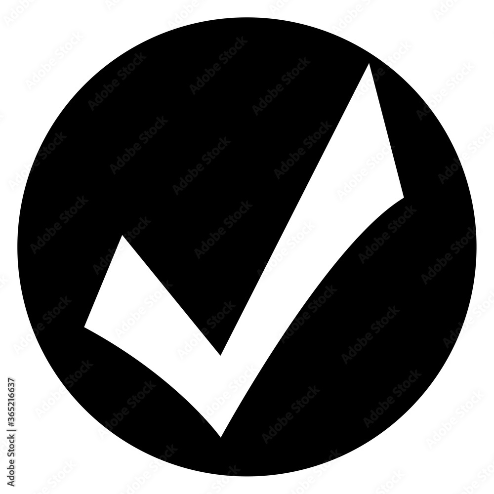 Poster check mark vector icon. white tick icon isolated on background. flat check mark sign for web site, a