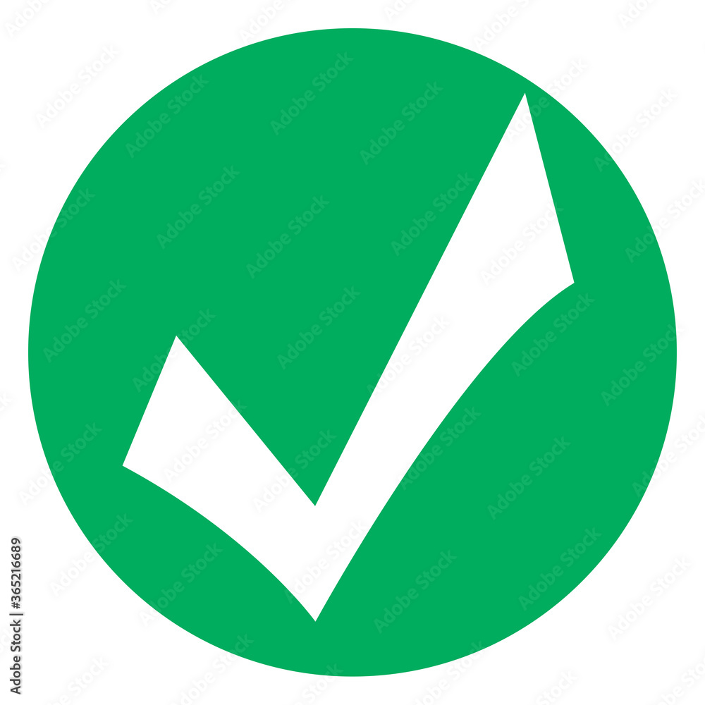 Poster check mark vector icon. green tick icon isolated on white background. flat check mark sign for web s