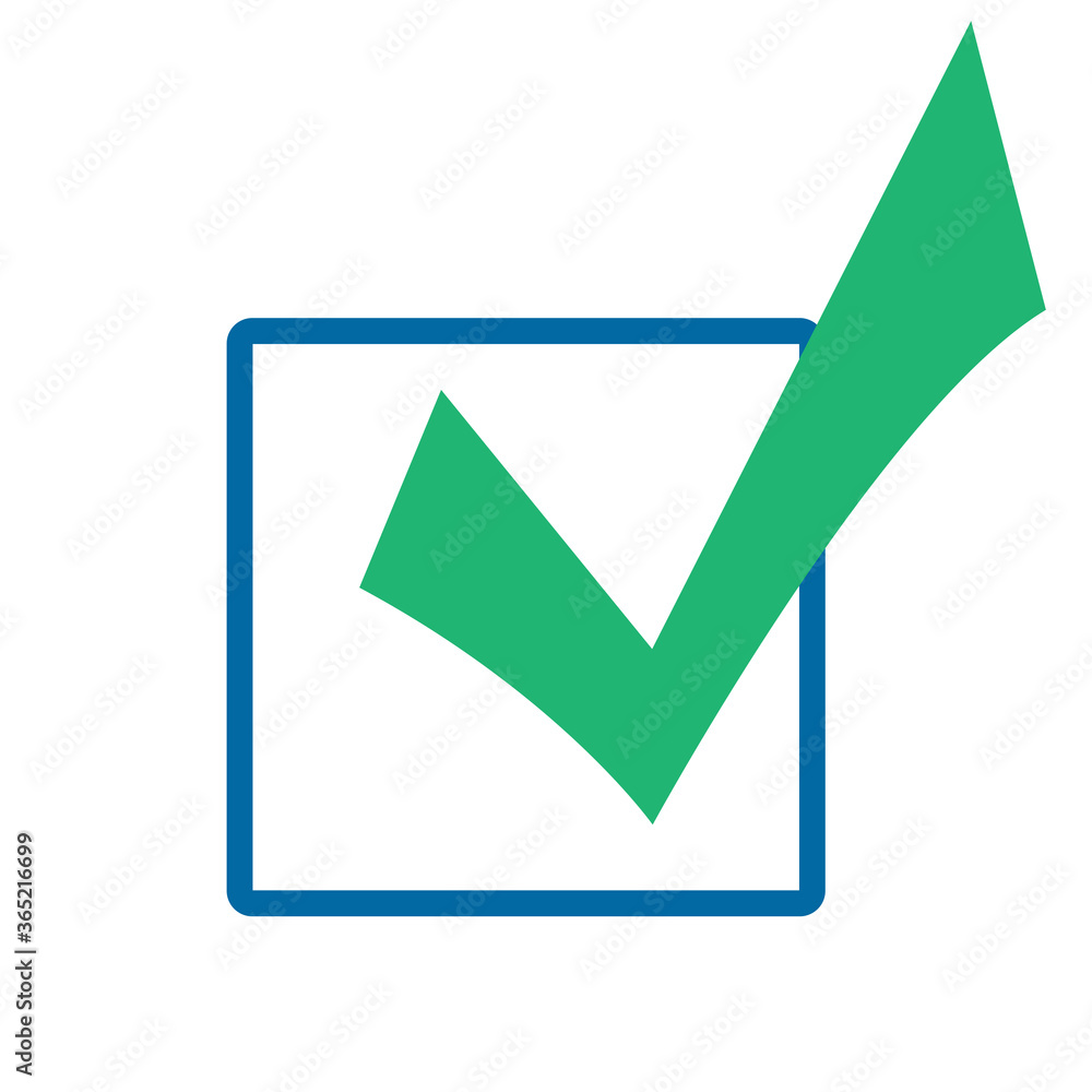 Poster check mark vector icon. green tick icon isolated on white background. flat check mark sign for web s